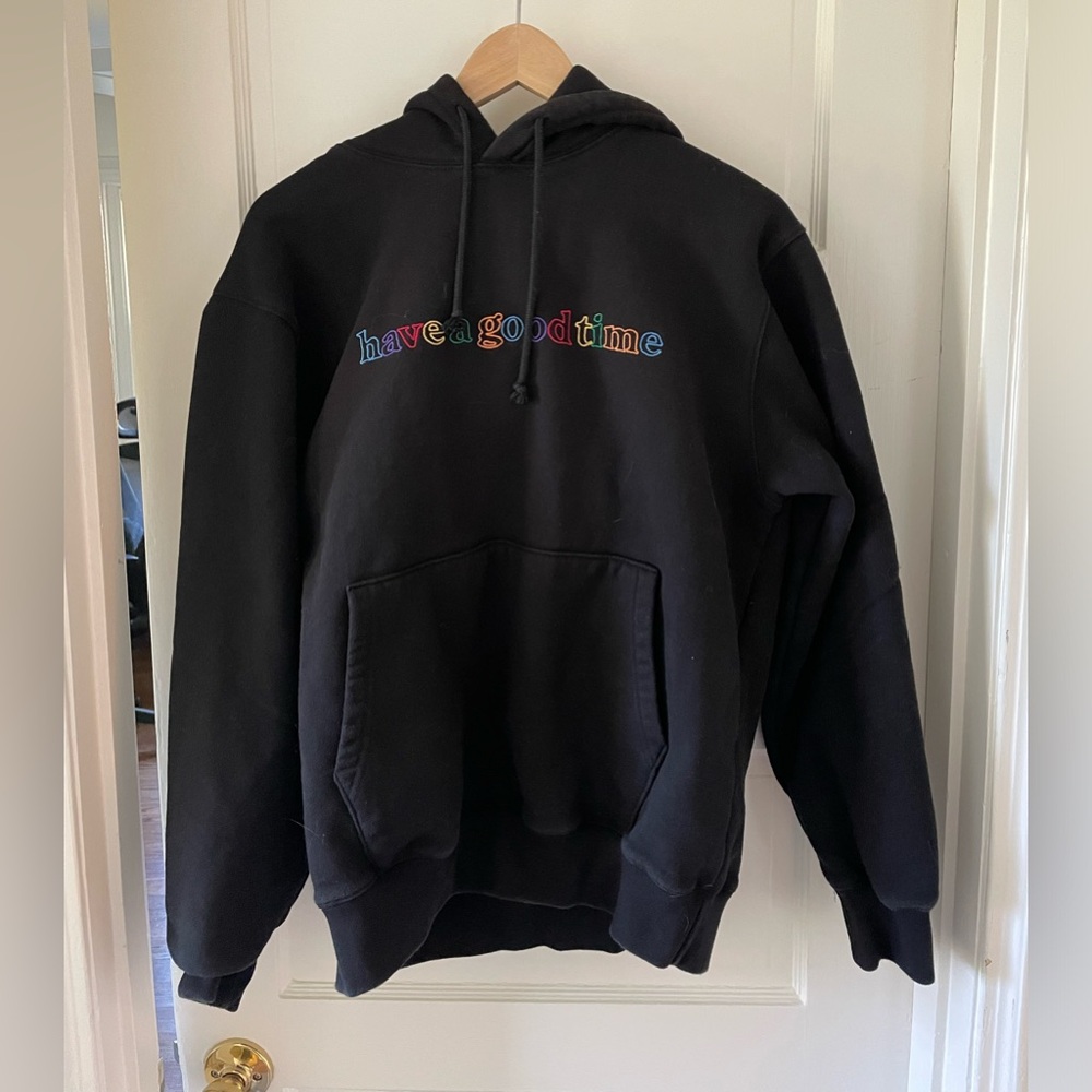 Have A Good Time Black Embroidered Sweatshirt Size M